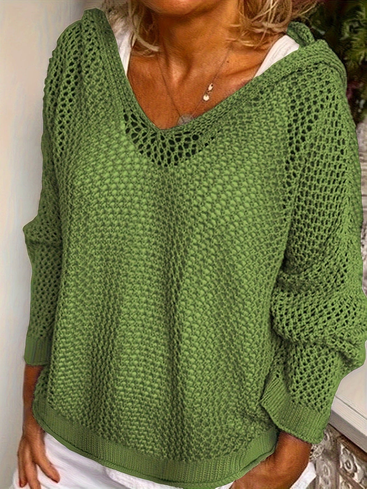 Sun Protection Knitted Hooded Sun Protection Clothing Hooded Thin Loose Sweater NorixaFashion.com