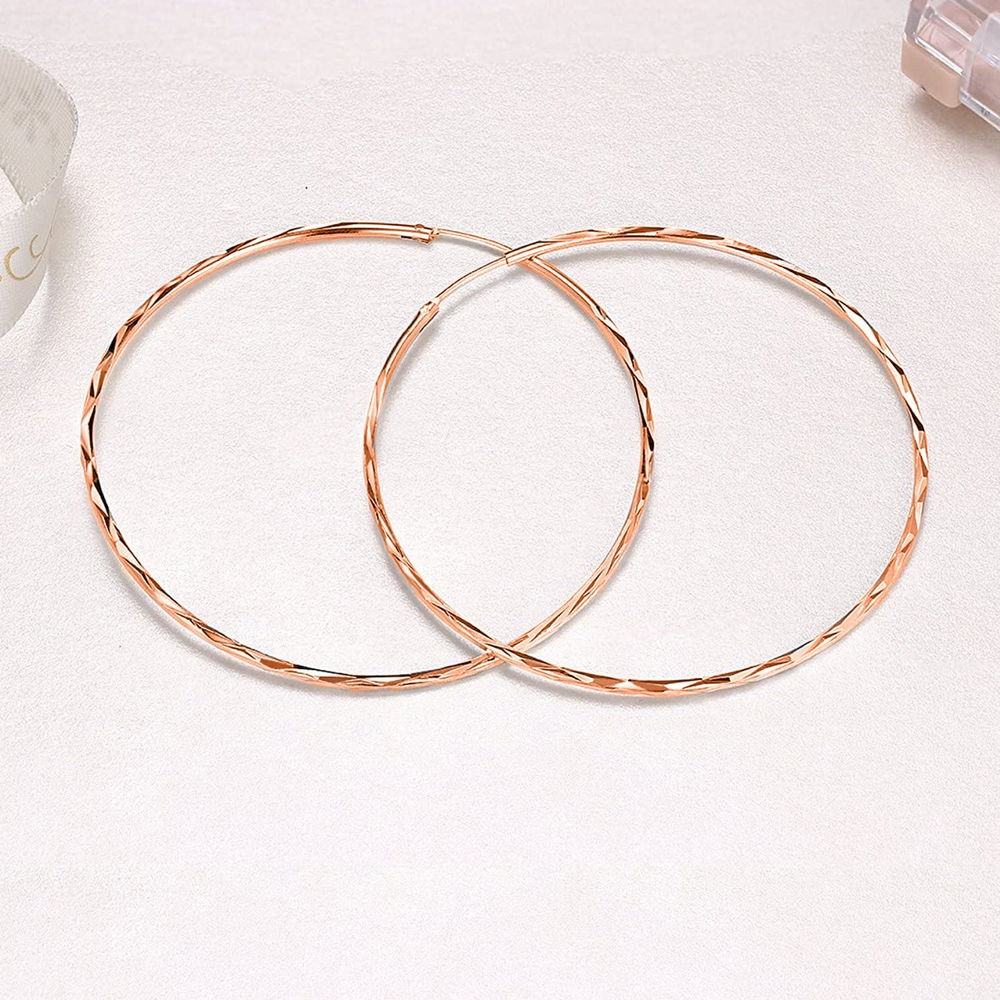 925 Sterling Silver Circle Endless Hoop Earrings as Gifts for Women LadyShow.Store