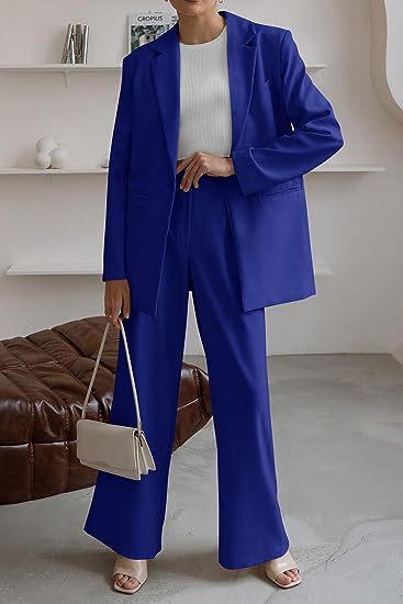 Women's Fashion Casual Solid Color Coat Trousers Suit LadyShow.Store