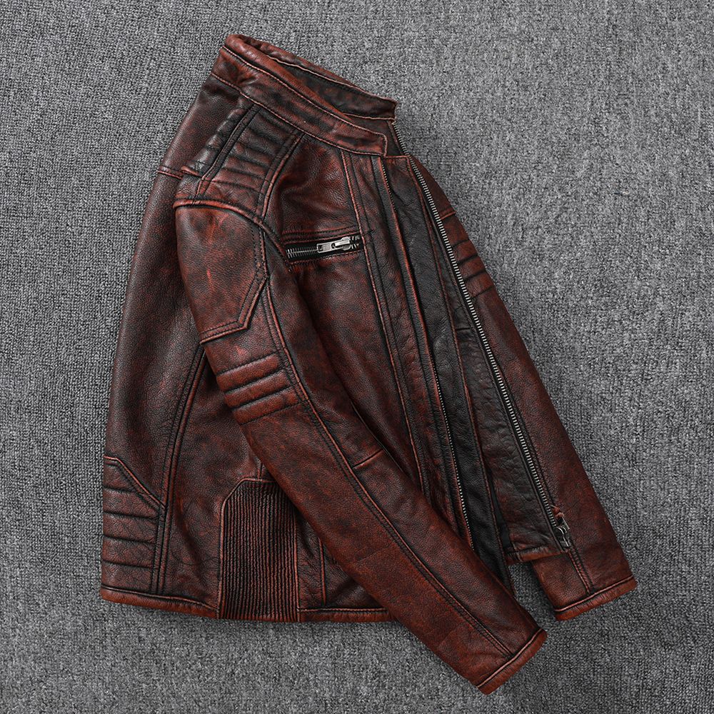 Harley Motorcycle Jacket in Vintage Genuine Leather Pi-Mart
