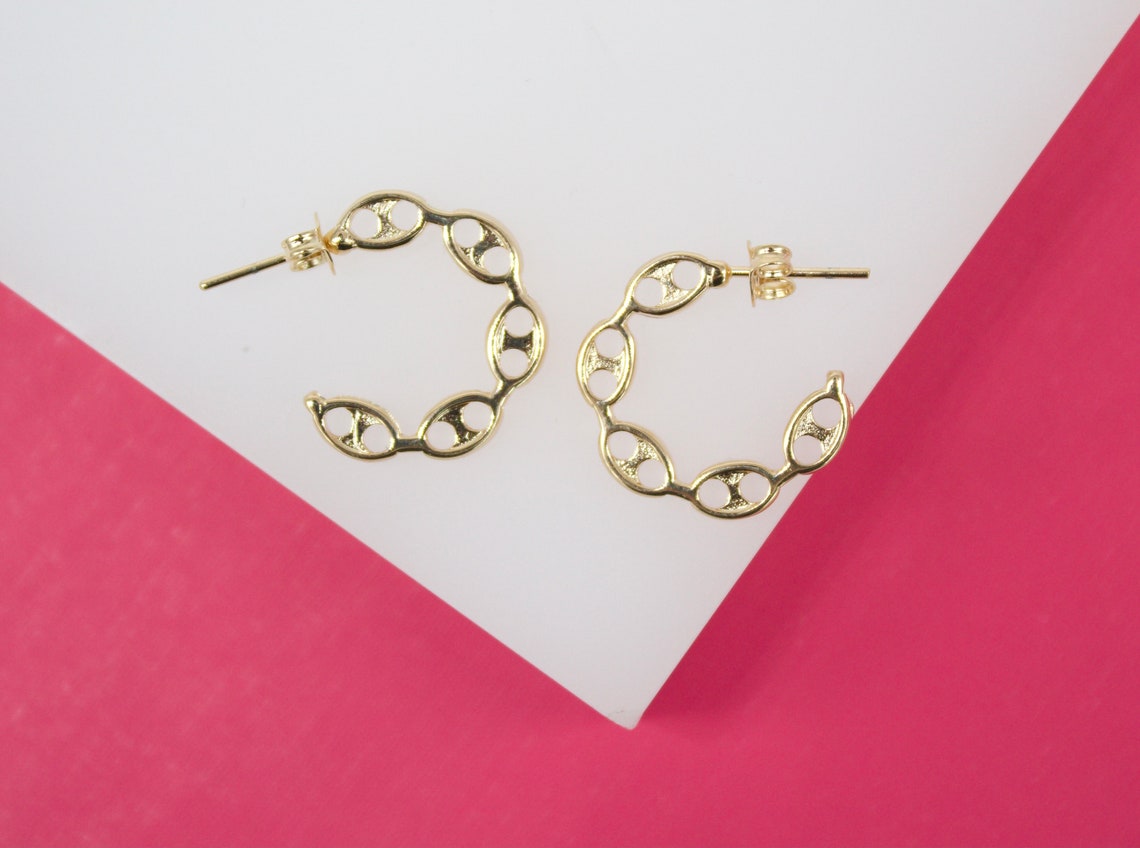 18K Gold Filled Mariner Style Open Hoop Earrings (K231, 232, 233) LuxuryLifeWay Online Store