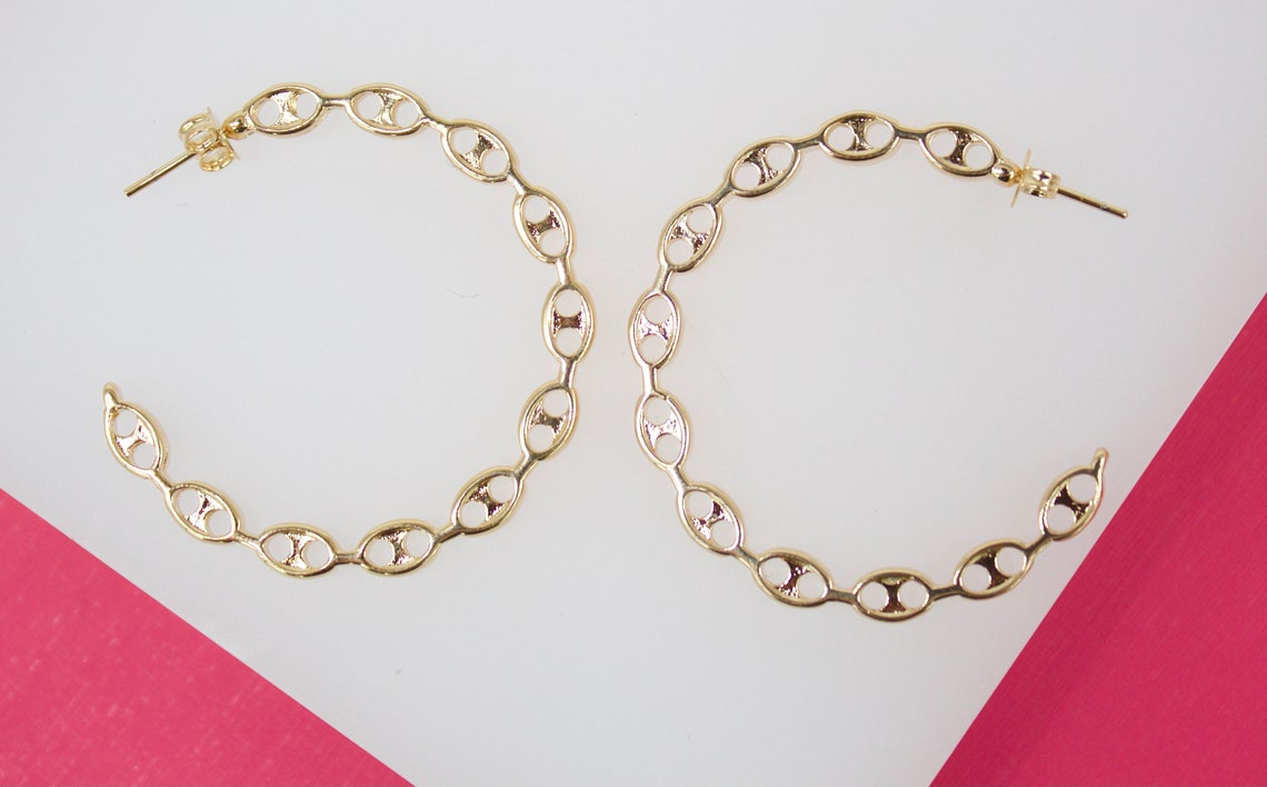 18K Gold Filled Mariner Style Open Hoop Earrings (K231, 232, 233) LuxuryLifeWay Online Store