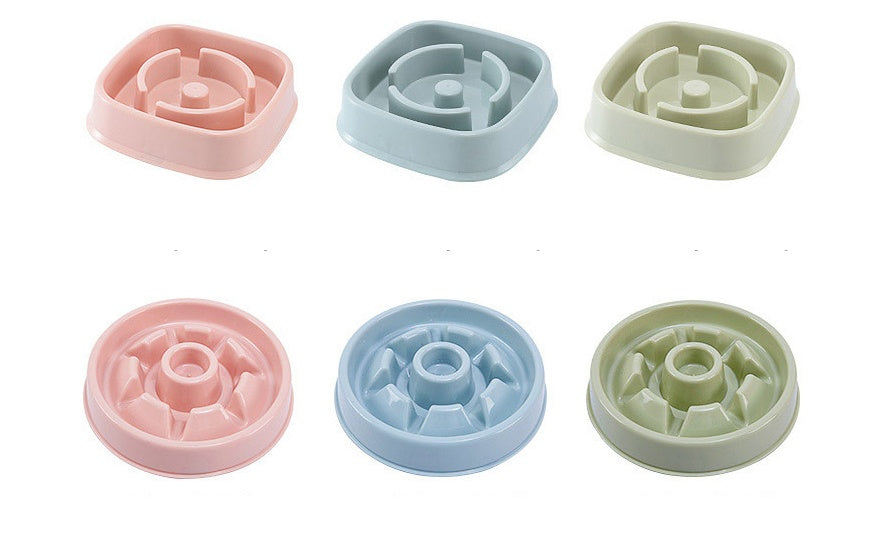 Plastic Pet Dogs And Cats Choke Prevention Slow Food Bowl Pets Fashion