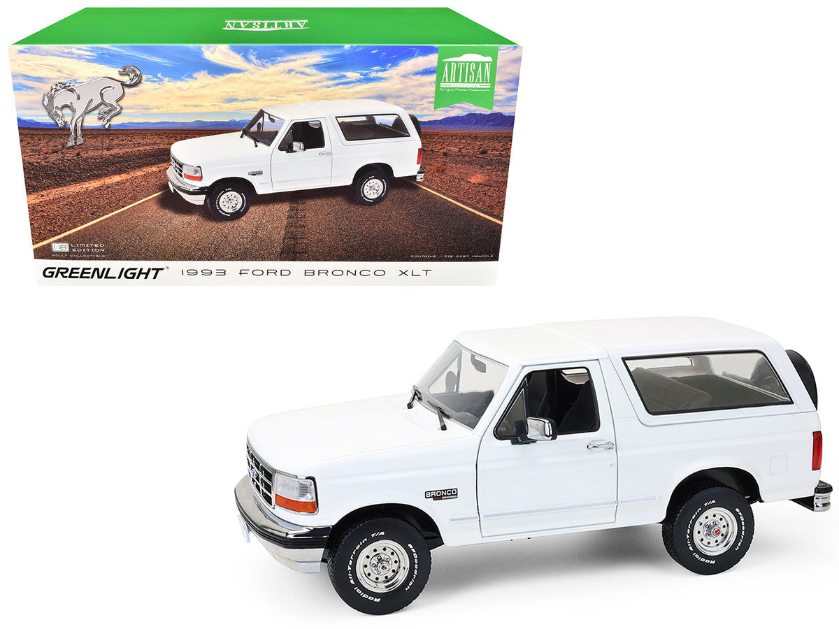 1993 Ford Bronco XLT Oxford White "Artisan Collection" 1/18 Diecast Model Car by Greenlight LuxuryLifeWay Online Store