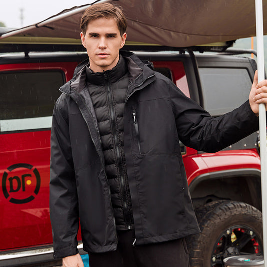 Three-in-one Down Cotton Waterproof Liner Windproof Shell Jacket CJD2