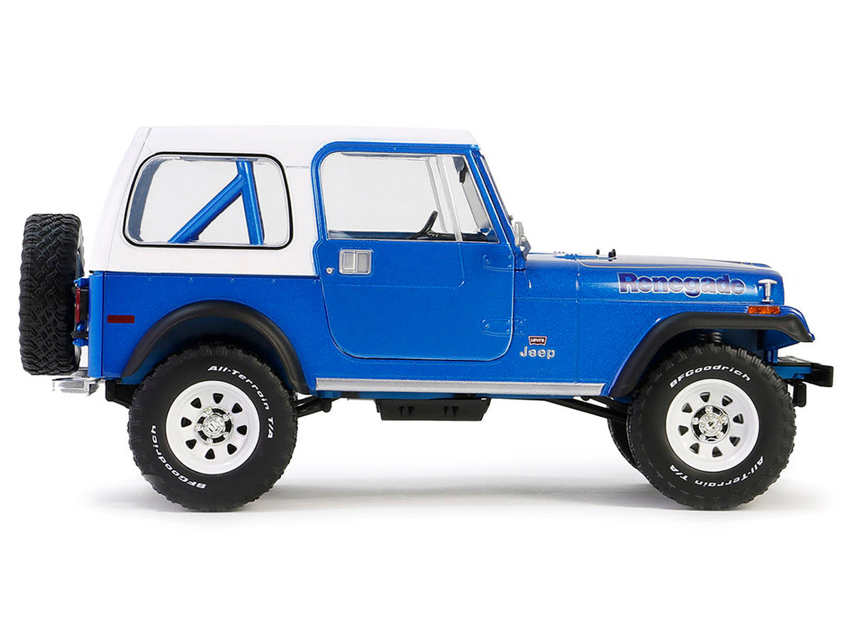 1978 Jeep CJ-7 Renegade Captain Blue Metallic with White Top "Artisan Collection" Series 1/18 Diecast Model Car by Greenlight LuxuryLifeWay Online Store