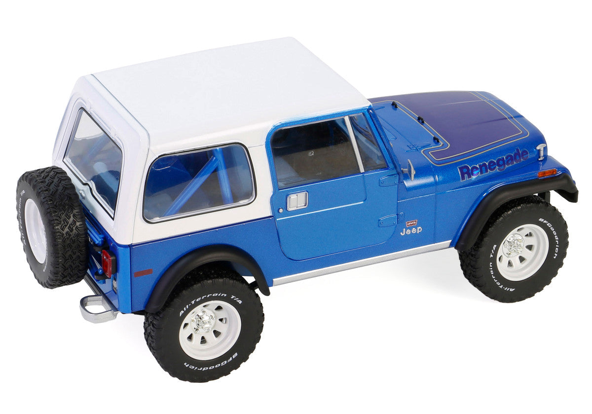 1978 Jeep CJ-7 Renegade Captain Blue Metallic with White Top "Artisan Collection" Series 1/18 Diecast Model Car by Greenlight LuxuryLifeWay Online Store
