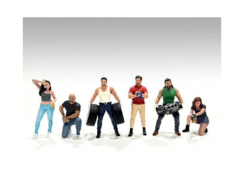 "Muscle Mechanics" 6 piece Figure Set for 1/18 Scale Models by American Diorama LuxuryLifeWay Online Store