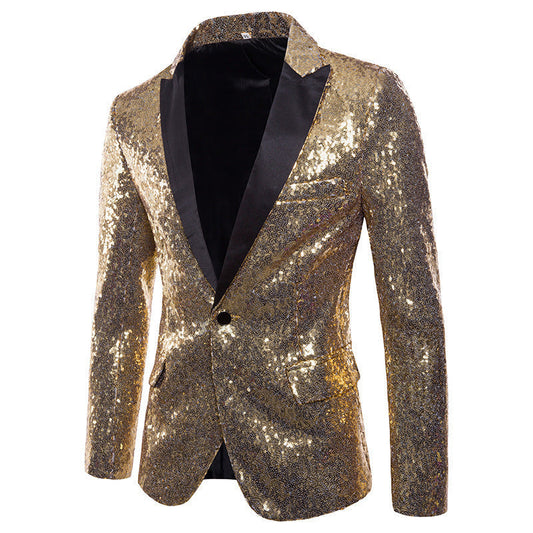 Men's Banquet Stage Costume Bar Sequin Suit Jacket LuxuryLifeWay Online Store