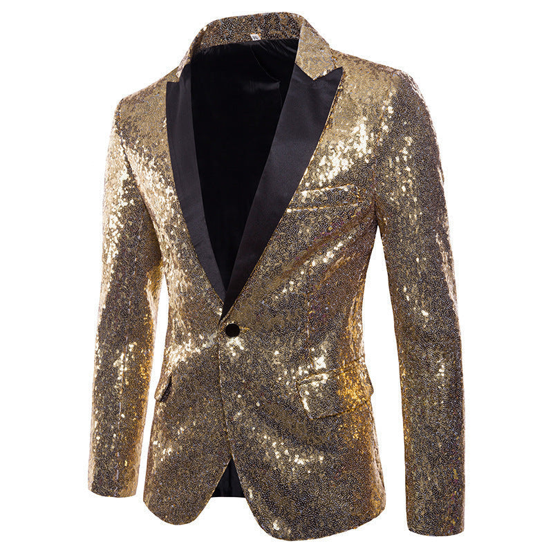 Men's Banquet Stage Costume Bar Sequin Suit Jacket LuxuryLifeWay Online Store