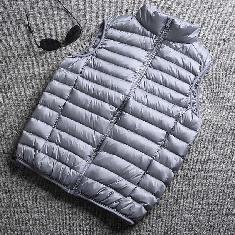 Winter white duck down ultralight sleeveless vest