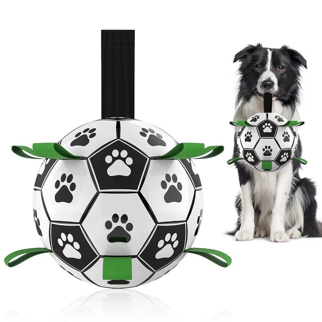 Interactive Dog Football Toy Soccer Ball Inflated Training Toy For Dogs Outdoor Border Collie Balls For Large Dogs Pet Supplies Pets Fashion