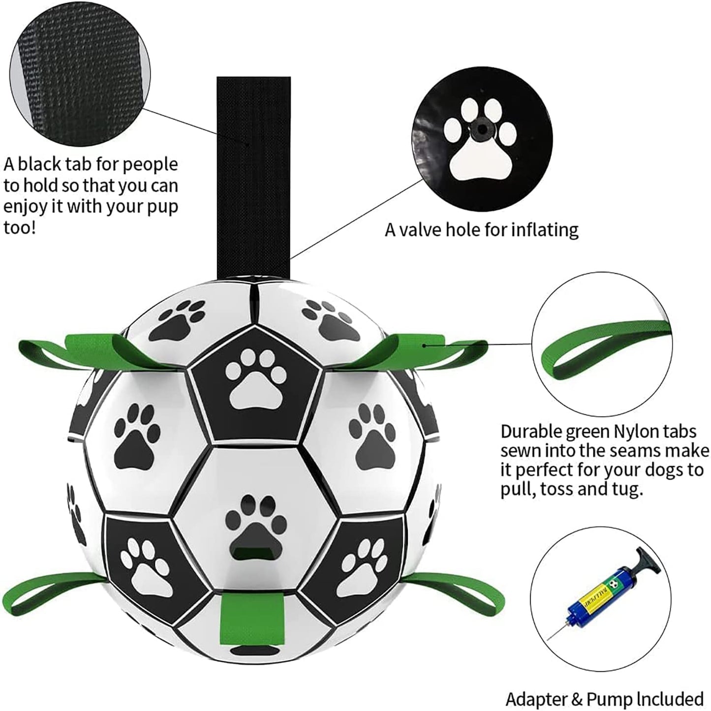 Interactive Dog Football Toy Soccer Ball Inflated Training Toy For Dogs Outdoor Border Collie Balls For Large Dogs Pet Supplies Pets Fashion