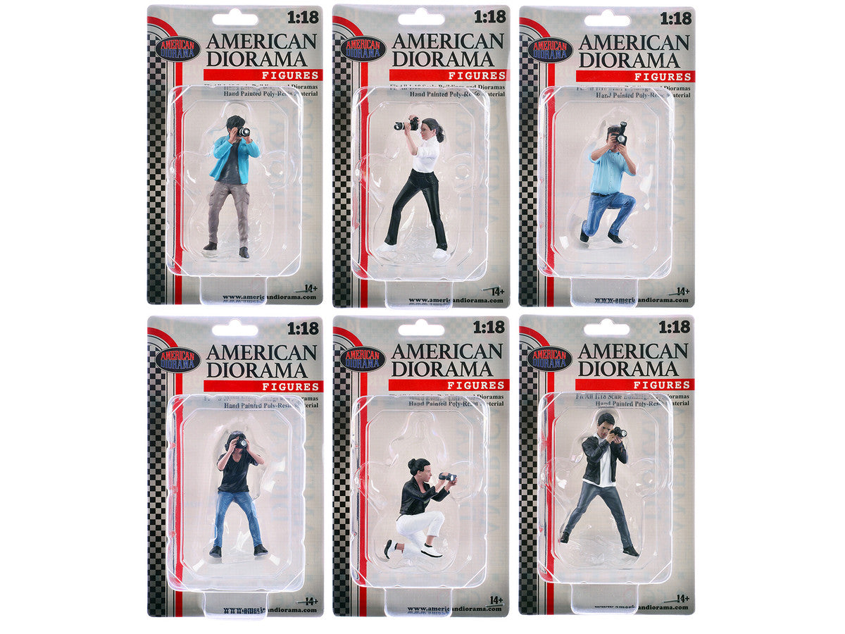 "Photographers" 6 piece Figure Set for 1/18 Scale Models by American Diorama LuxuryLifeWay Online Store