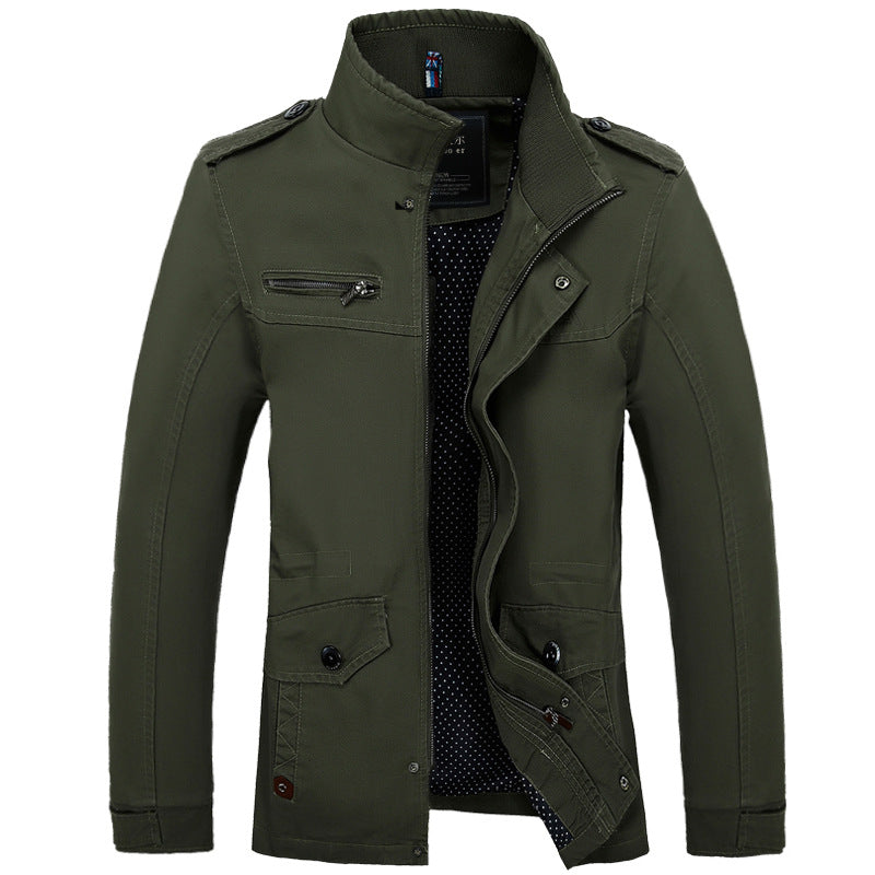 Men's jackets in foreign trade, long washed cotton leisure coat, big new winter and winter yards