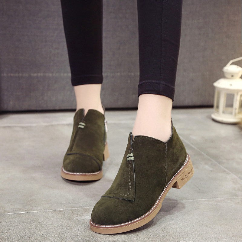 British wind matte low help Martin boots female thick with short boots Best YouTube Store