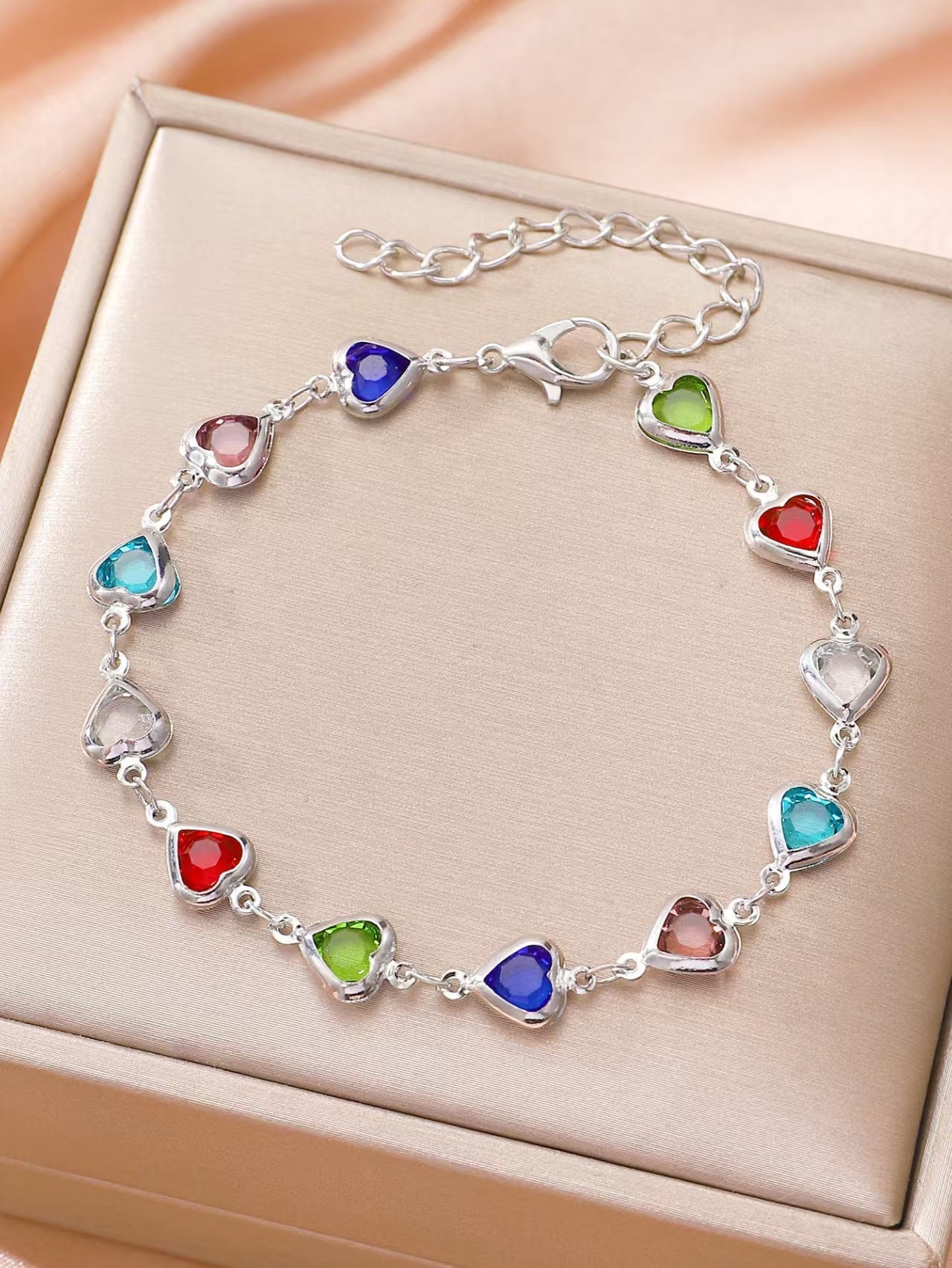Dopamine Jewelry All-Match Colorful Heart-Shaped Bracelet For Women LuxuryLifeWay Online Store