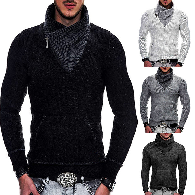 Fashion Pocket High Neck Slim Fit Sweater Knit Coat LadyShow.Store