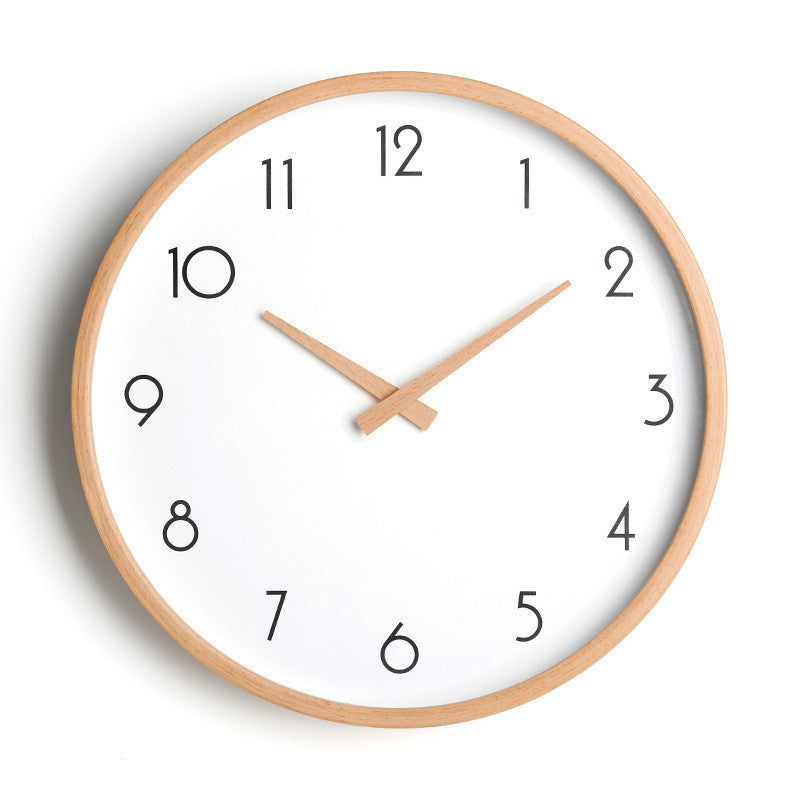 Japanese Style Silent Clock Bedroom Creative Wall-mounted Quartz Clock PearlNestDecor.com