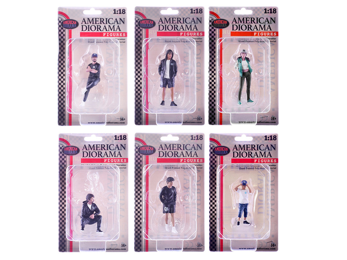 "LB Nation" 6 piece Figure Set for 1/18 Scale Models by American Diorama LuxuryLifeWay Online Store