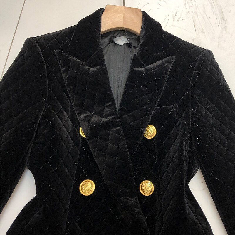 Velvet diamond retro small suit women