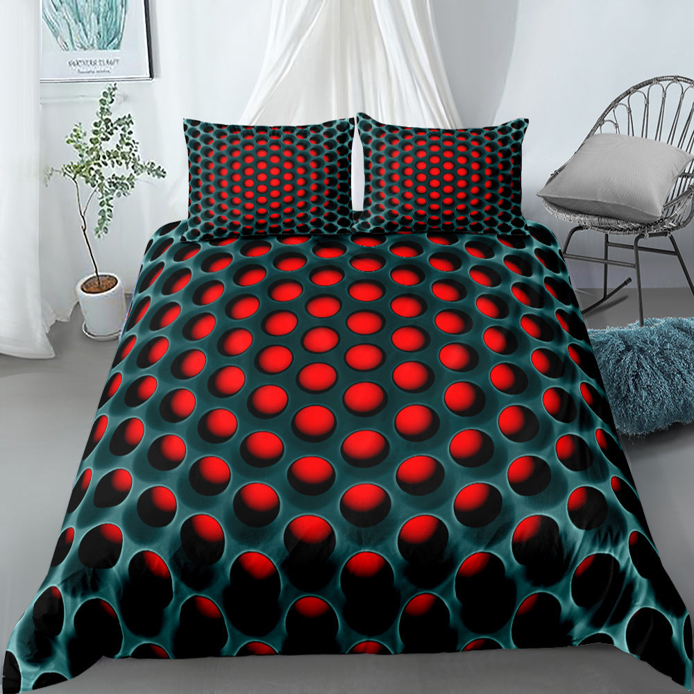 Home textile three-piece honeycomb duvet cover