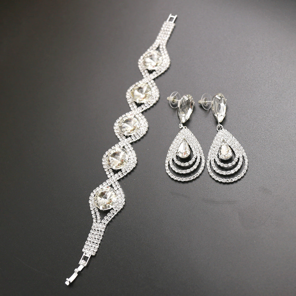 Bridal bracelet earring set