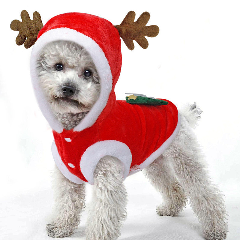 Pet flannel elk christmas clothes Pets Fashion