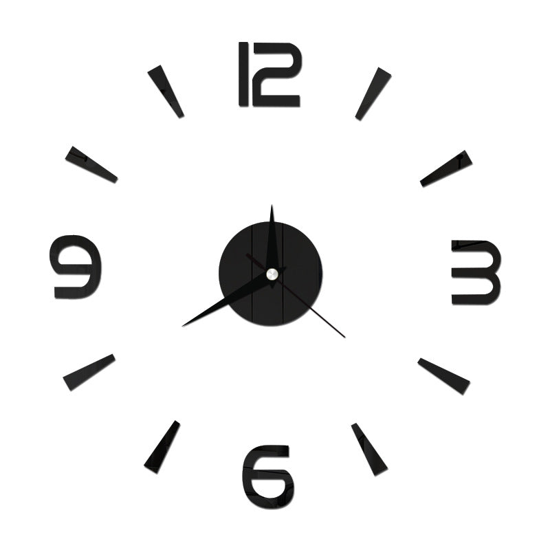 Creative acrylic mirror wall clock DIY stereo hanging PearlNestDecor.com