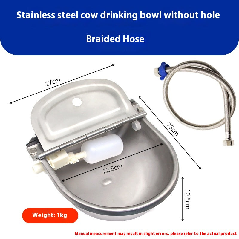 Stainless Steel Drinking Bowl With Cow Sink Pets Fashion