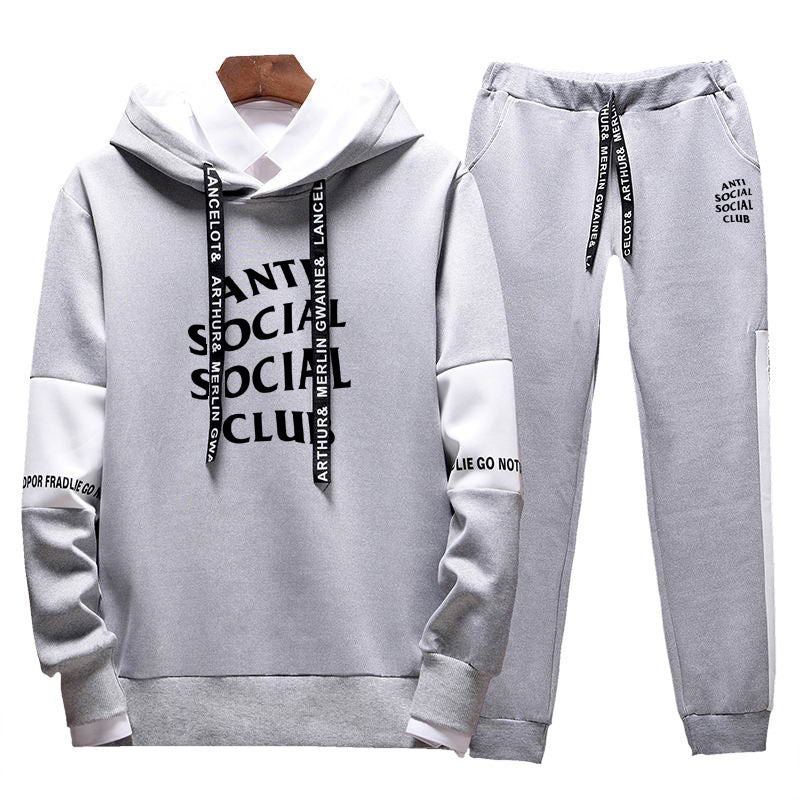 Hooded sweatshirt sports and leisure suit