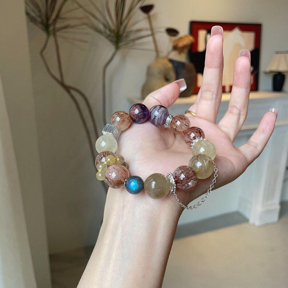 Purple Ghost Moonstone Black Gold Super Bracelet LadyShow.Store