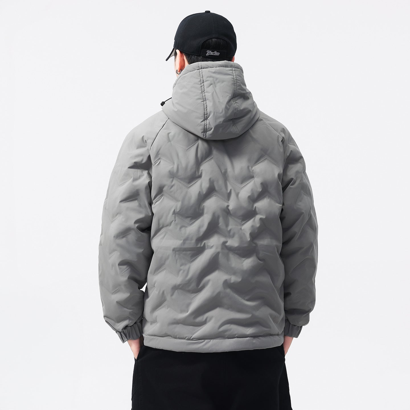 Winter Color-blocked Hooded Quality Versatile Casual Men's Light Luxury Cotton Jacket Best YouTube Store