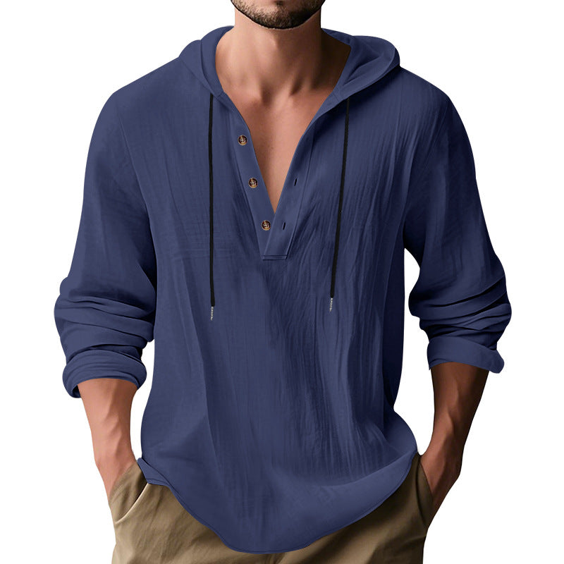 New Wish Cotton Linen Shirt Hooded Sweater Long Sleeve Hooded Casual Daily Clothing NorixaFashion.com