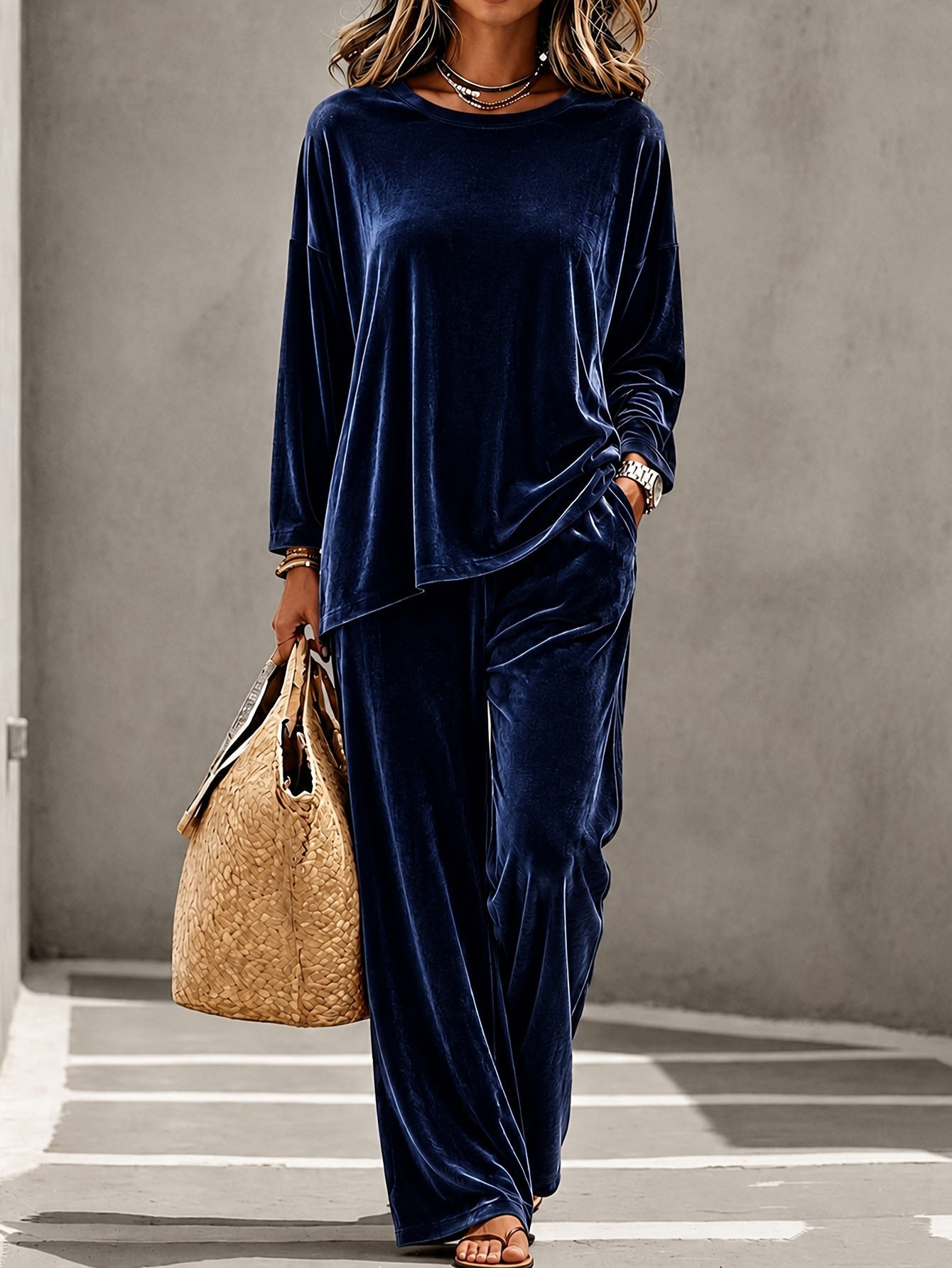 Fashionable Casual Velvet Multi-color Womens Set NorixaFashion.com
