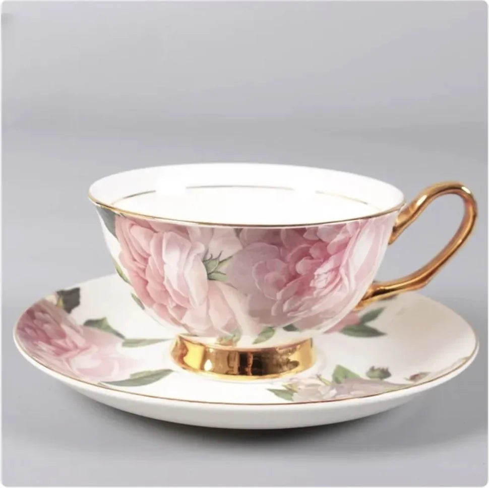 Elegant Bone China Tea & Coffee Cup with Saucer