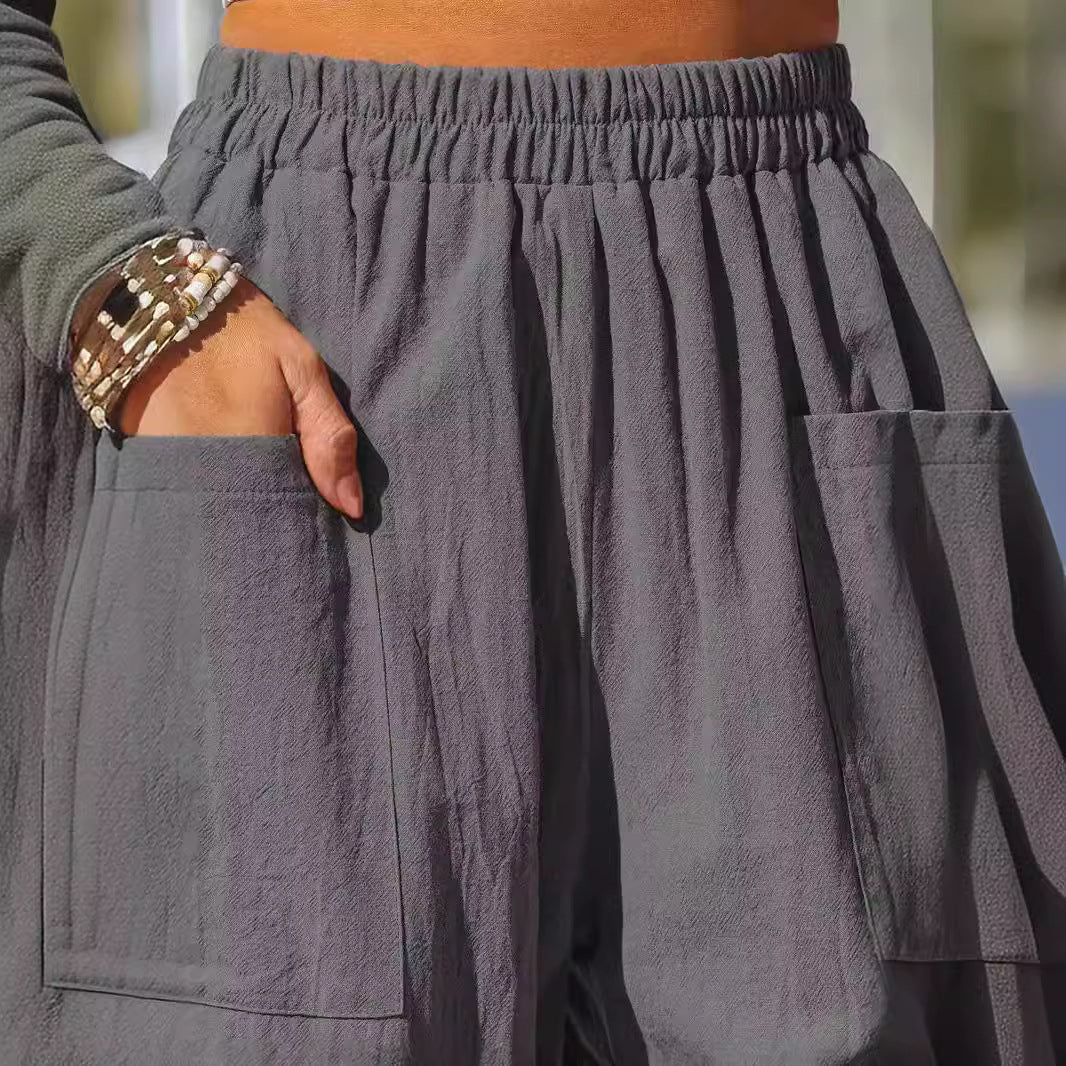 Women's Cotton And Linen Casual Pants Vacation Style NorixaFashion.com