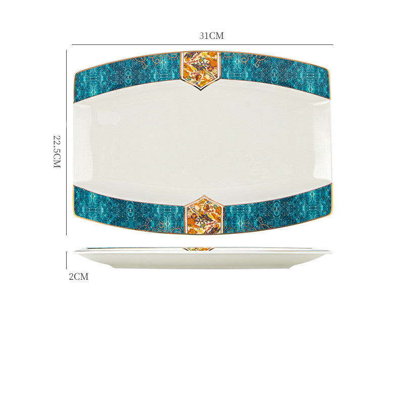 Dinner Plates Ceramic Steak Plate Web Porcelain LadyShow.Store