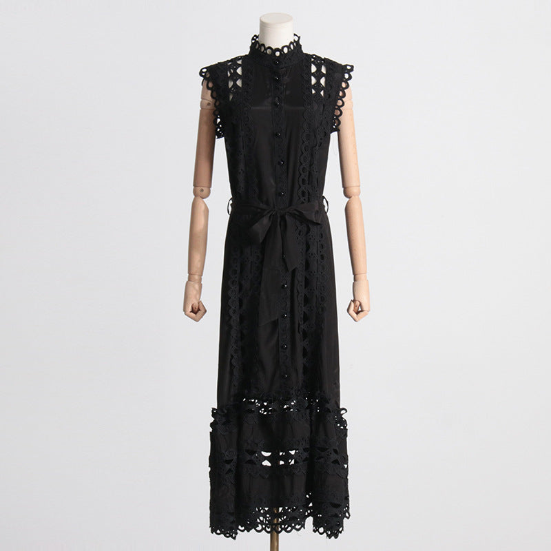 Personality French Embroidery Stitching Dress Women NorixaFashion.com