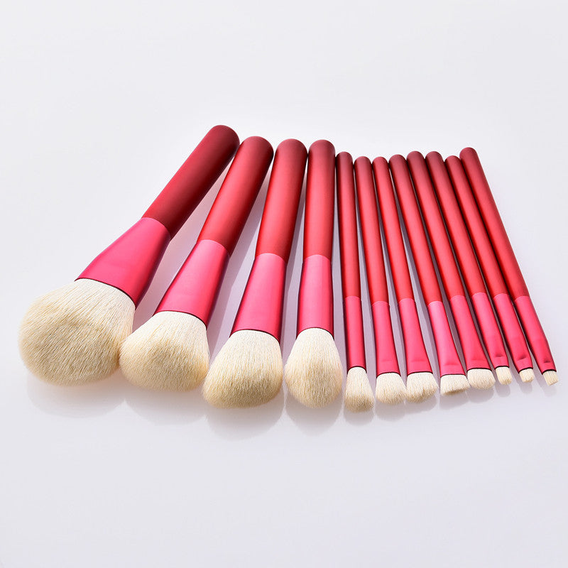 12-Piece Ruby Red Makeup Brush Set LadyShow.Store