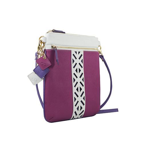 Lily Leather Crossbody- Sea Salt White/Watermelon LadyShow.Store