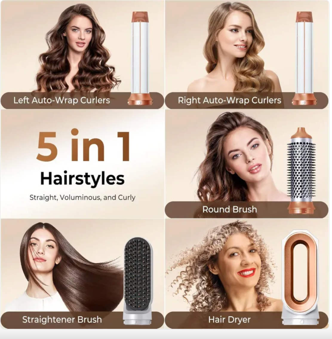 5-in-1 Hot Air Brush LadyShow.Store