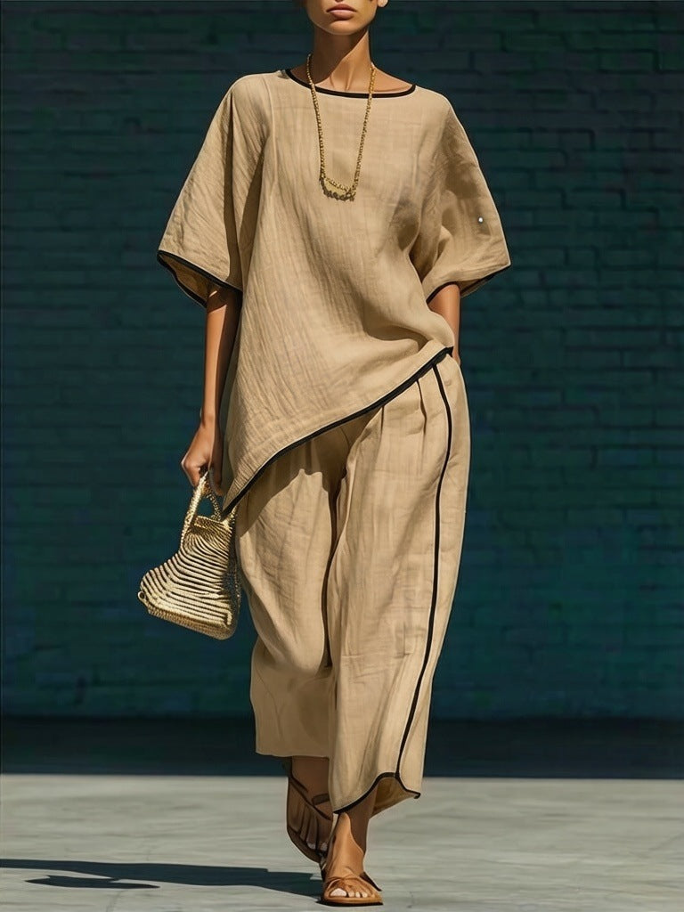 Casual Resort-Style Fashionable Loose Two-Piece Set For Women NorixaFashion.com