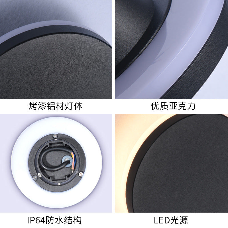 Led Outdoor Wall Lamp Simple Exterior Wall Waterproof Creative PearlNestDecor.com