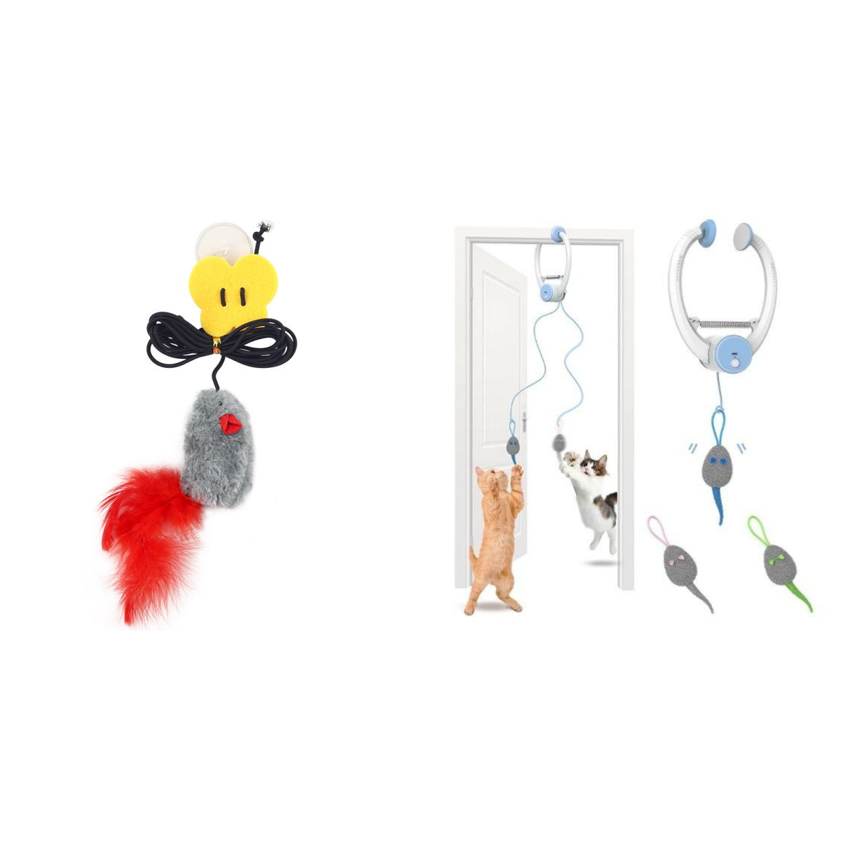 Colorful Beating Mouse Electric Door Holder Hanging Automatic Interactive Toy Pets Fashion