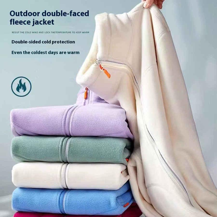 Double-sided Polar Fleece Outdoor Thick Warm Sweater Coat LuxuryLifeWay Online Store
