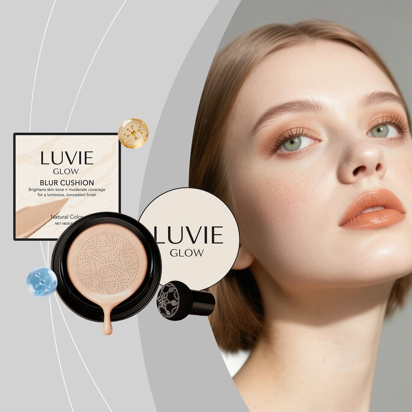 Radiant Flawless Cushion Foundation Natural Shade Tri Light Beauty