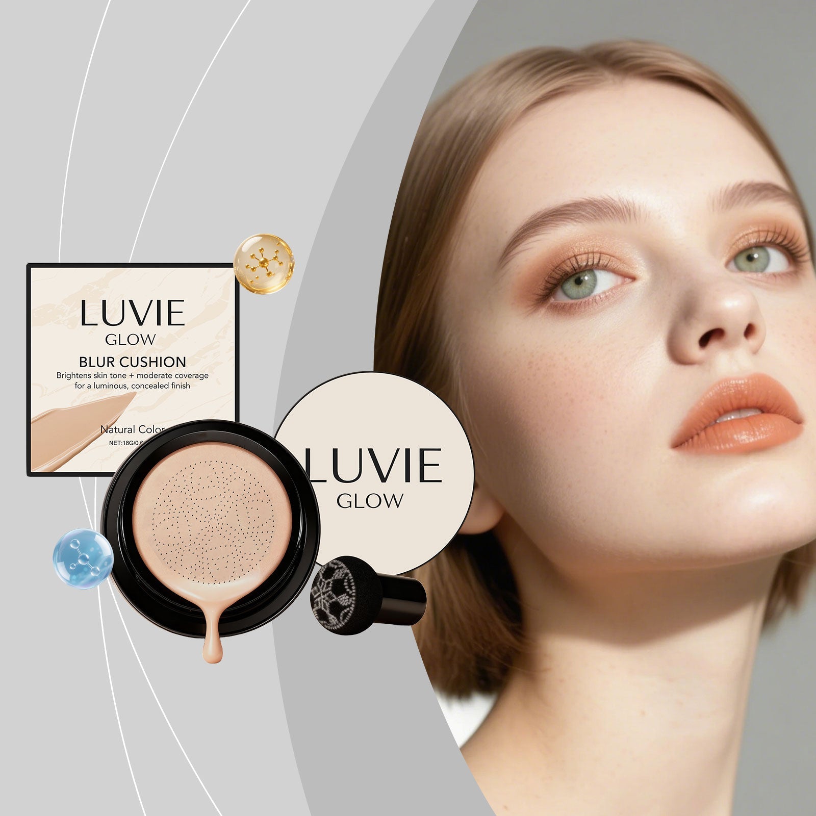 Radiant Flawless Cushion Foundation Natural Shade Tri Light Beauty