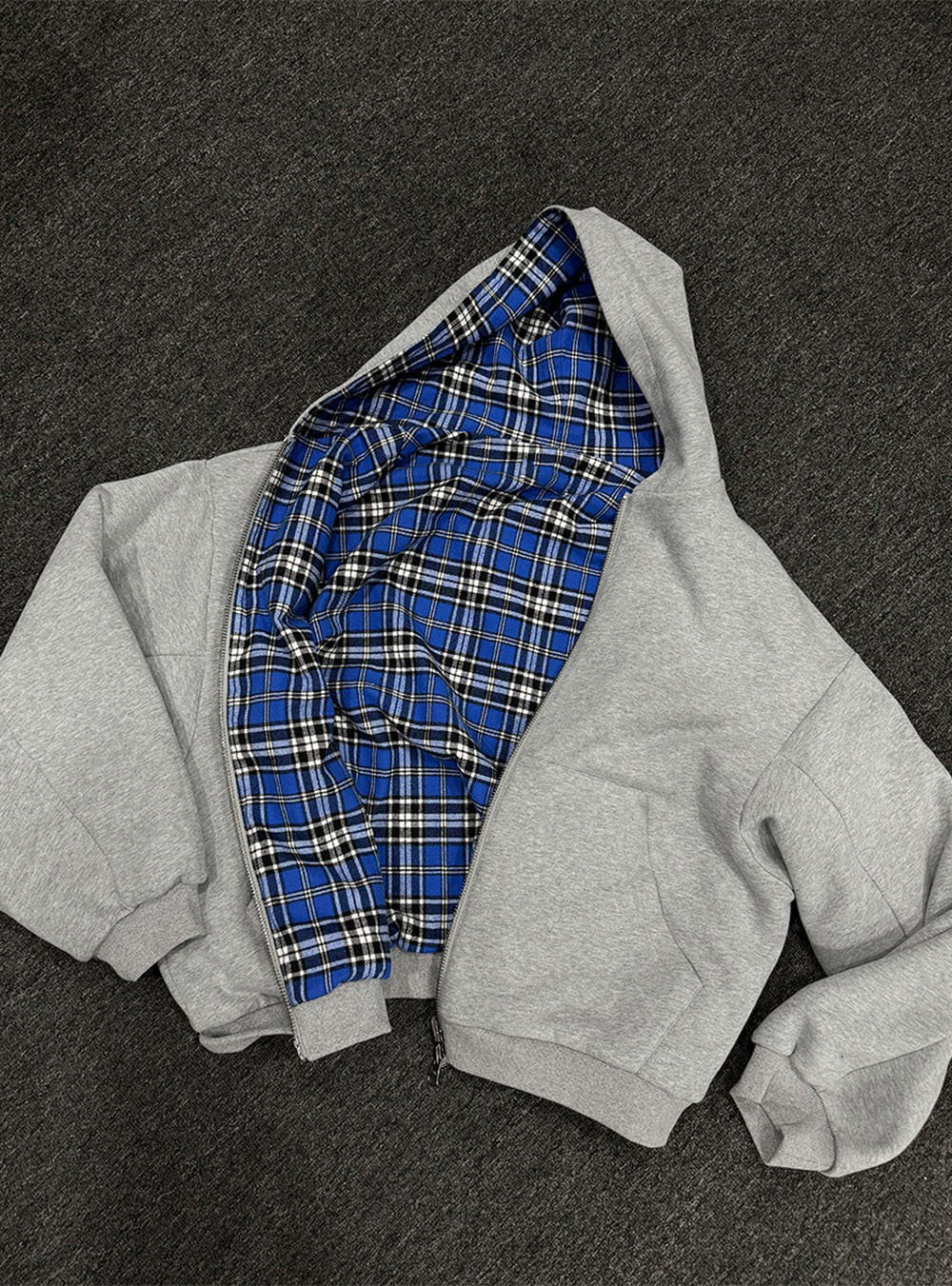 2026 Aliexpress Simple Korean Style Dark Simple Reversible Zipper Sweatshirt Jacket NorixaFashion.com