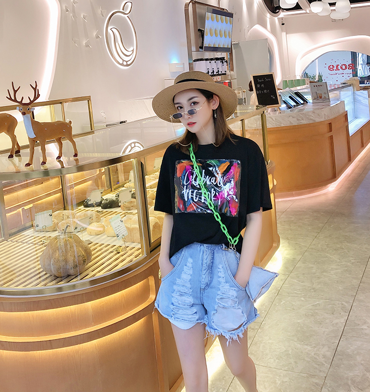 Water-Washed Denim Shorts Pi-Mart